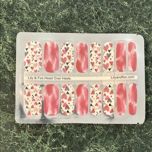 Lily & Fox Heart Nail Wraps head over heels